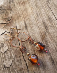 Brown Eyes Glass & Copper Earrings | Shimmerlings®