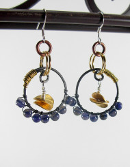 Blue Phase Iolite and Rebar Earrings | Shimmerlings®