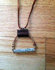 Seraphine Sea Aquamarine and Leather Necklace