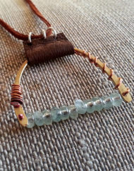 Seraphine Sea Aquamarine and Leather Necklace