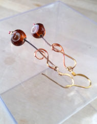 Brown Eyes Glass & Copper Earrings | Shimmerlings®