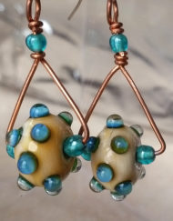 Bubble Bump Lampwork & Copper Earrings | Shimmerlings®
