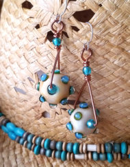 Bubble Bump Lampwork & Copper Earrings | Shimmerlings®
