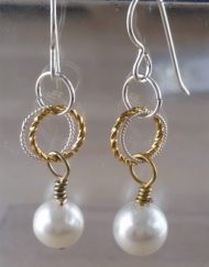 Brass Ring Pearl Earrings | Shimmerlings®