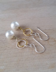 Brass Ring Pearl Earrings | Shimmerlings®