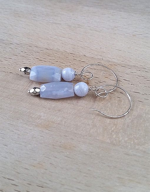 Blue Skies Blue Lace Agate Earrings | Shimmerlings®