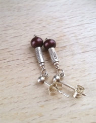Cranberry Drop Pearl Earrings | Shimmerlings®