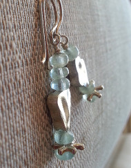 Silver Urchin Aquamarine Earrings | Shimmerlings®