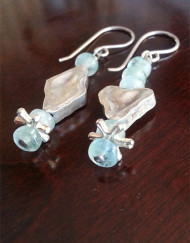 Silver Urchin Aquamarine Earrings | Shimmerlings®